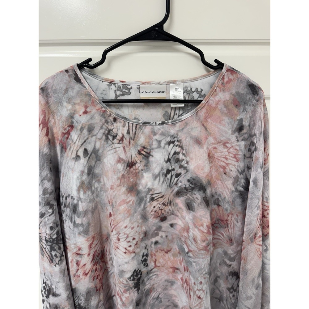 22W Alfred Dunner Tip Blouse Flowy Tank Over Top A12